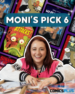 Moni's Pick 6 with Moni Barrette and 6 titles in the design.